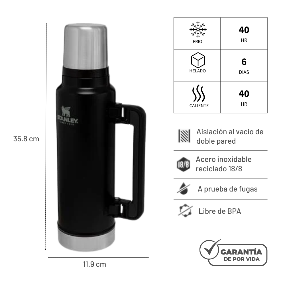 TERMO STANLEY CLASSIC NEGRO 1.4 L