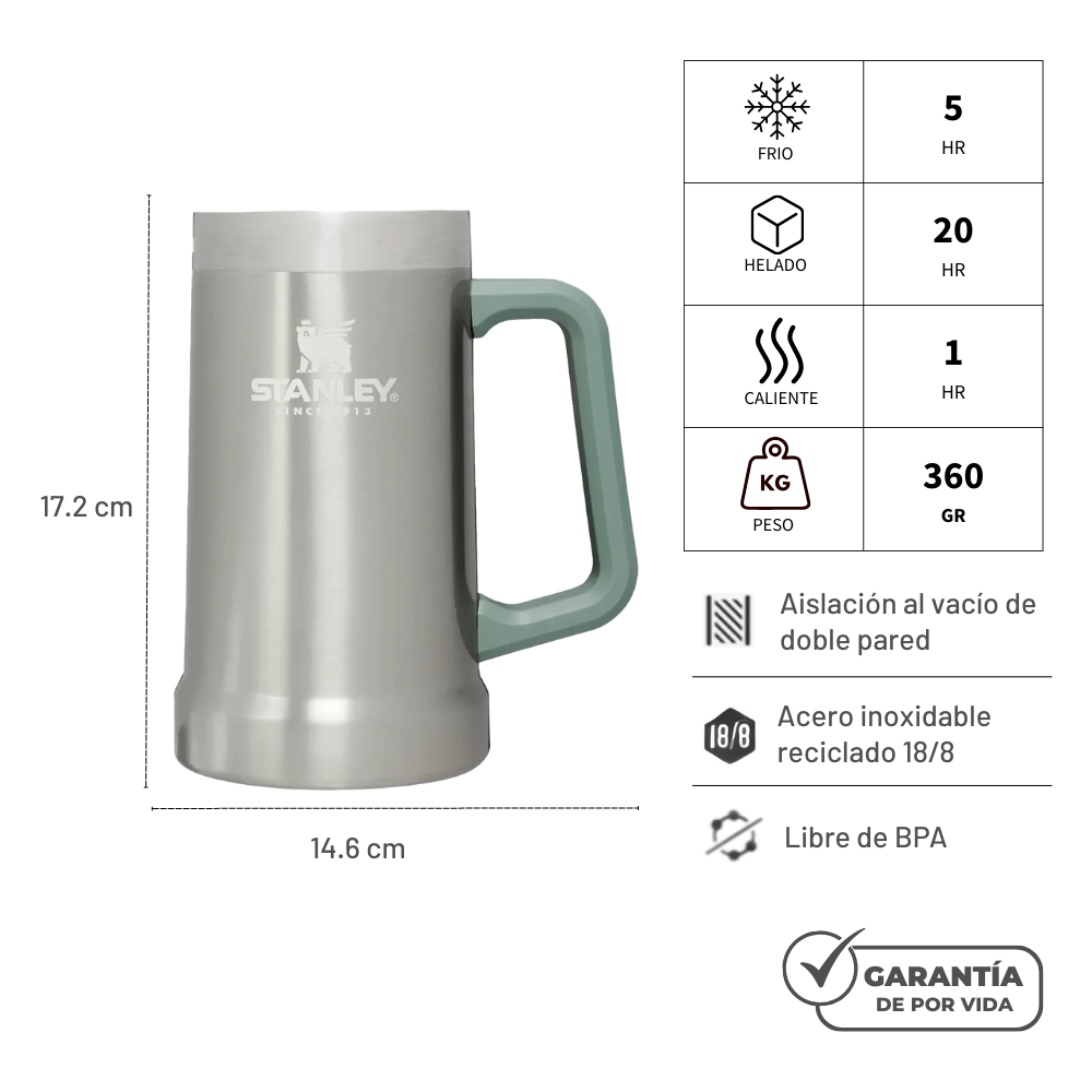 BEER STEIN ACERO 709 ML