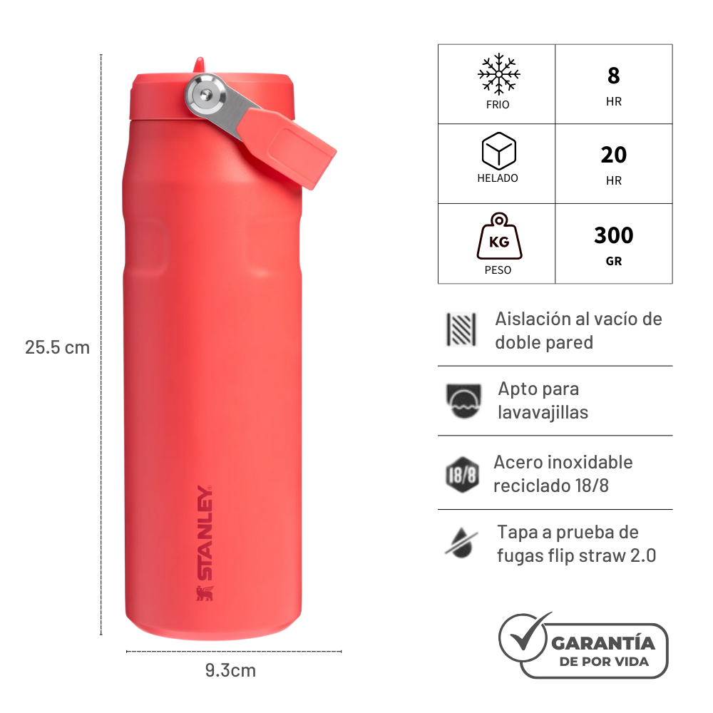 AEROLIGHT FLIP STRAW HOT CORAL 710 ML