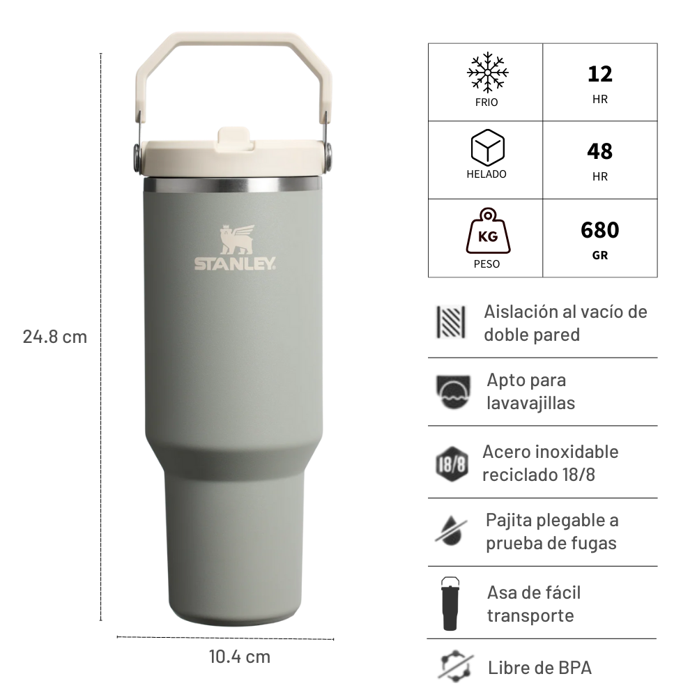 FLIP STRAW TUMBLER SAGE GREY 887 ML