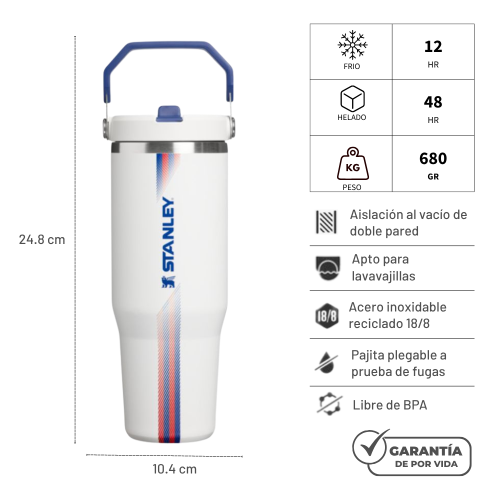 FLIP STRAW TUMBLER AMERICAN WHITE 887 ML