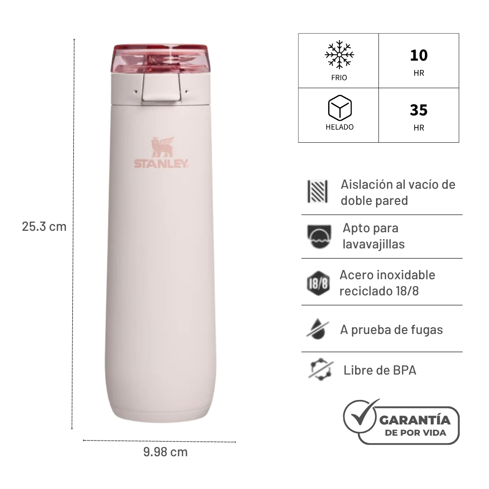 FLOWSTATE SPRING BOTTLE ROSE QUARTZ 591 ML