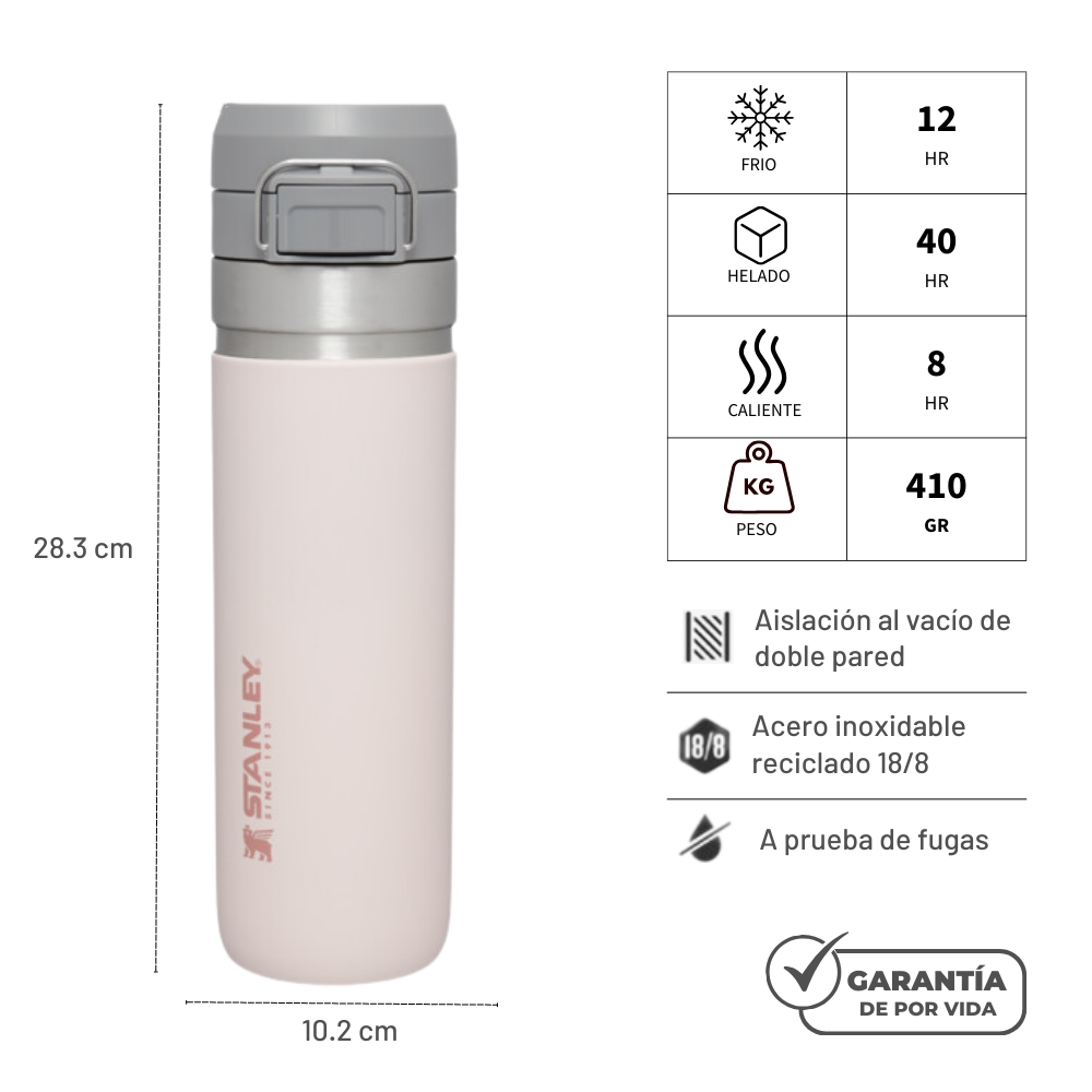FLIP GO BOTTLE  710 ML ROSE QUARTZ