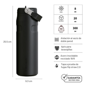 AEROLIGHT FLIP STRAW 710 ML BLACK