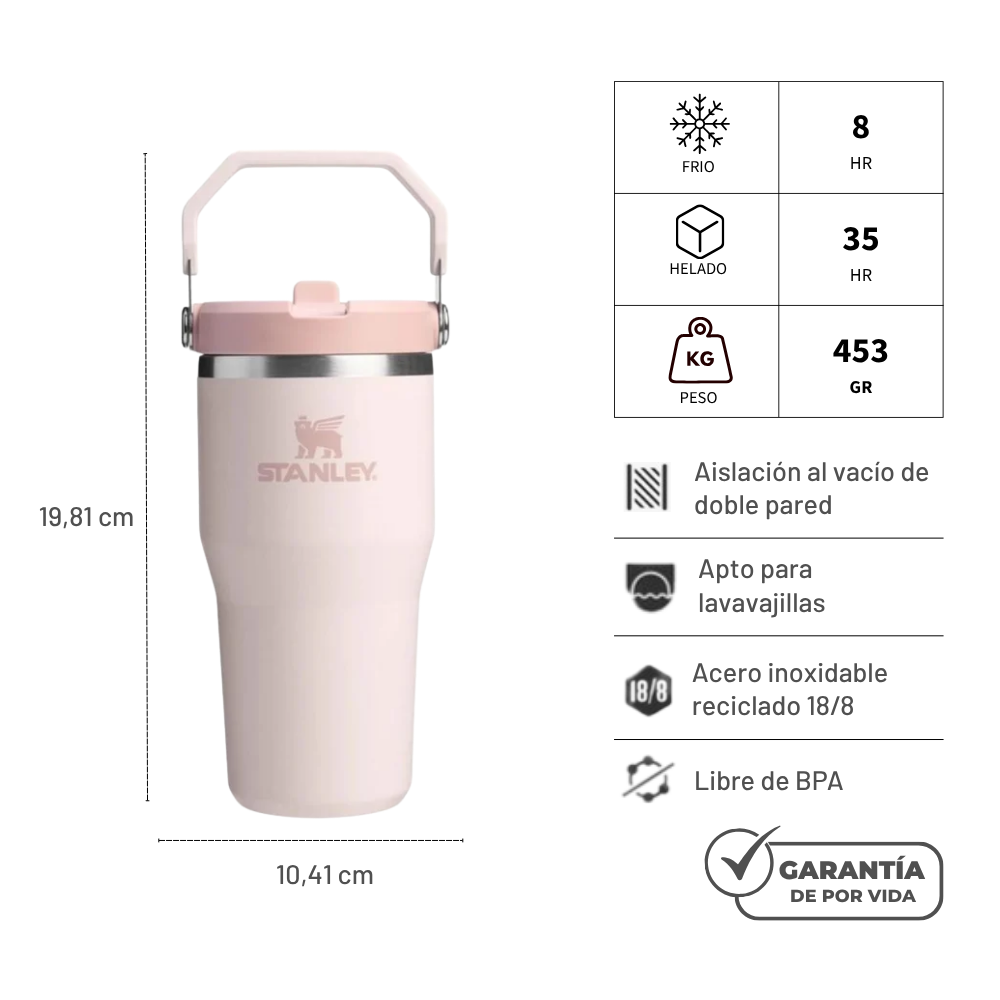 FLIP STRAW TUMBLER 591 ML ROSEQUARTZ