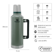 TERMO STANLEY CLASSIC VERDE 2.3 LITROS